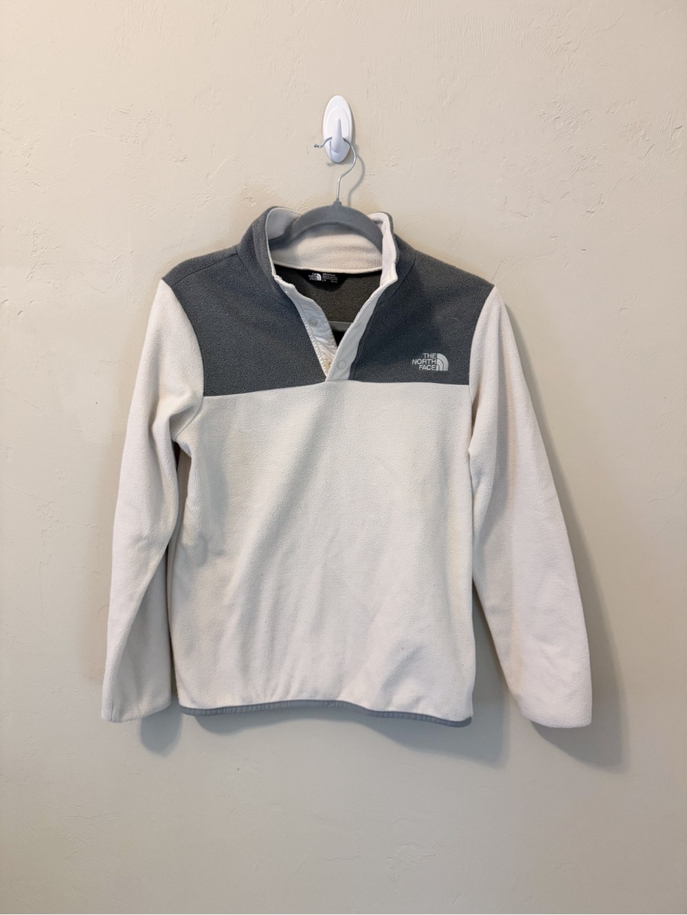 The North Face Kids Pullover Fleece Jacket - White & Gray